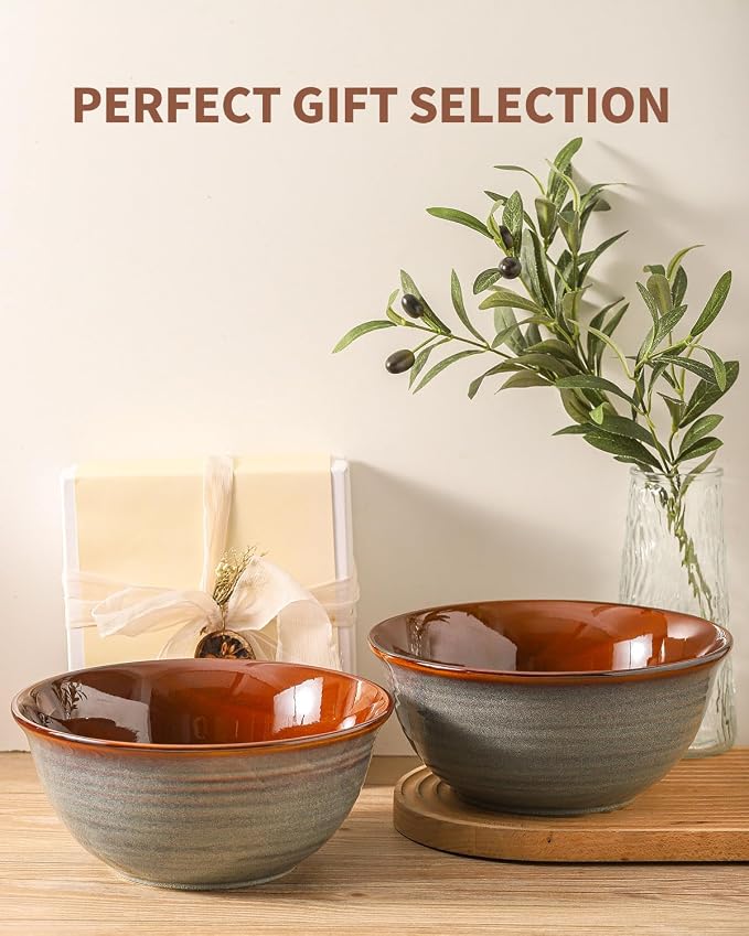 Hasense Serving Bowls, 84 Ounce Ceramic Serving Dishes