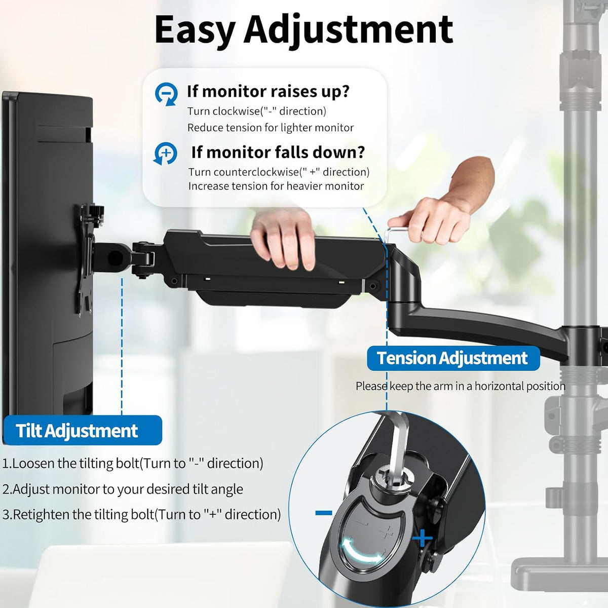 Triple Monitor Mount Fits Max 32" Computer Screen Triple Stand