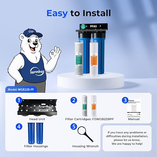 iSpring PFAS-Reducing Whole House Water Filter System, Also Removes Chlorine