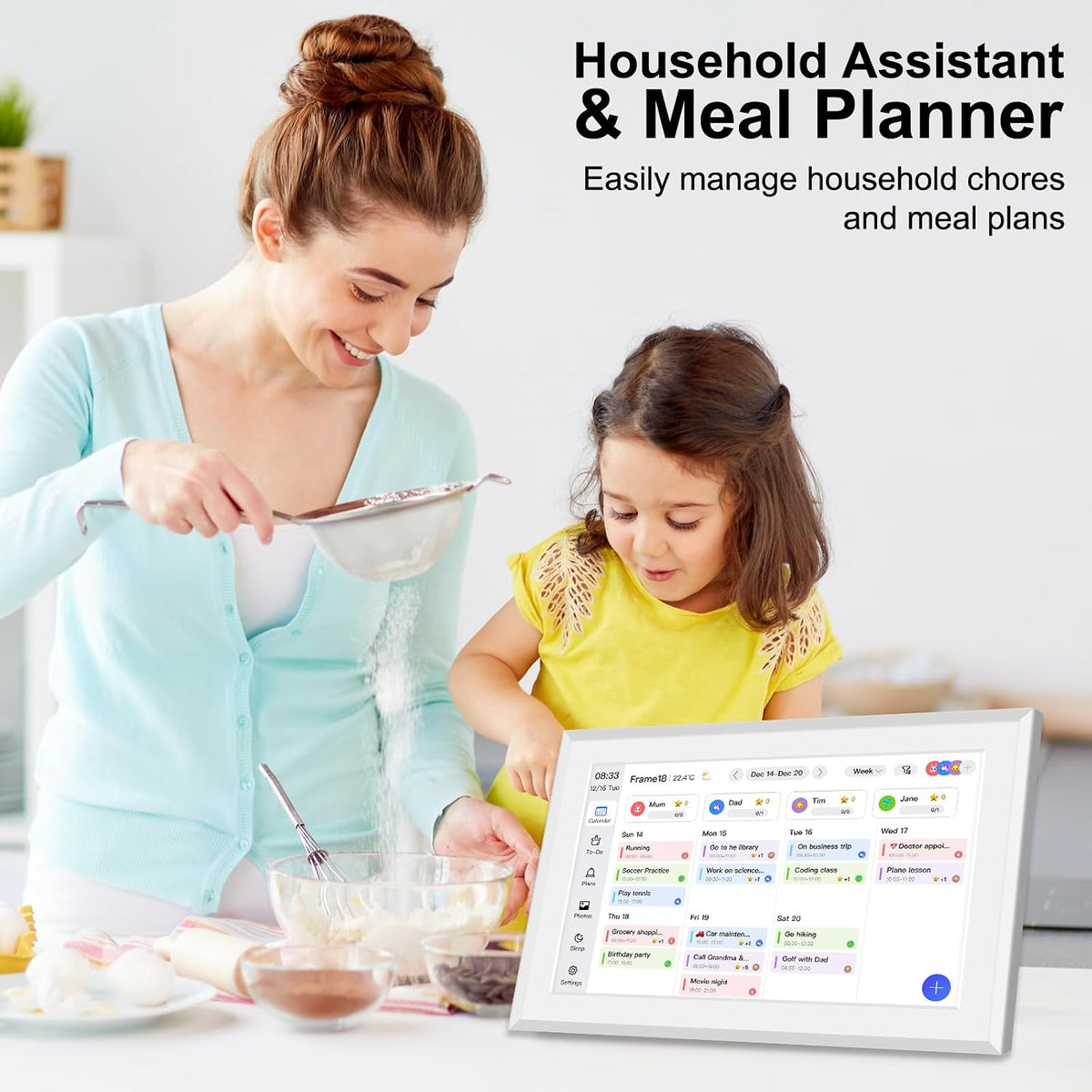 Fotocube 10.1" Digital Calendar Wall Planner Chore Charts and To Do List