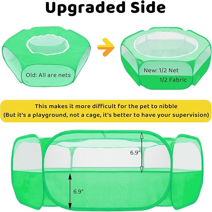Amakunft Small Animal Pop-Up Playpen with Mesh Cover, 47'' x 23.6'' x 15'' Chicken Brooder Box, Play Pen Indoor Outdoor for Guinea Pigs, Bunny, Rabbits, Kittens