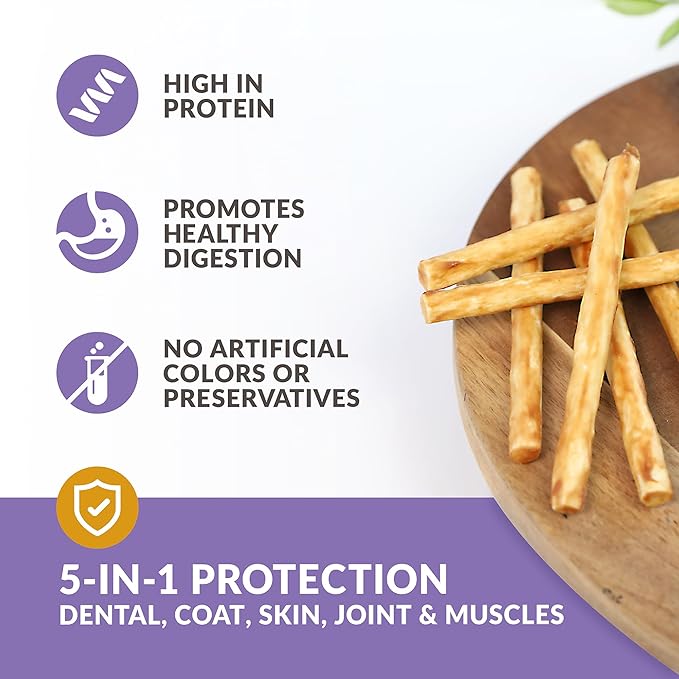 Wild Eats Real Duck Collagen Retriever Sticks for Dogs, (15 Count), Long Lasting Dog Chews, No Hide Dog Treat Bully Stick Alternative, Rawhide Free, Low Fat, High Protein, Grain Free