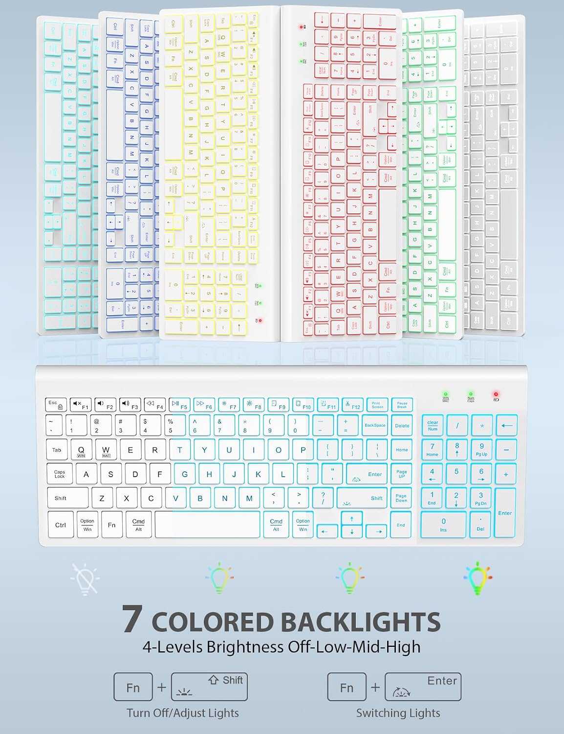 SABLUTE Wireless Keyboard and Mouse Combo, Compact Backlit Scissor Keys