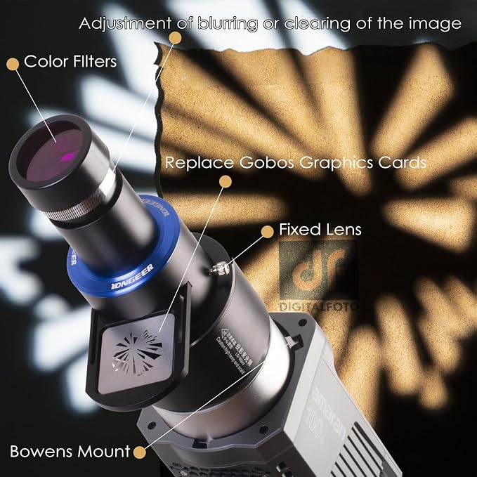 Bowens Mount Projector Attachment, Spotlight Optical Snoot Photography kit