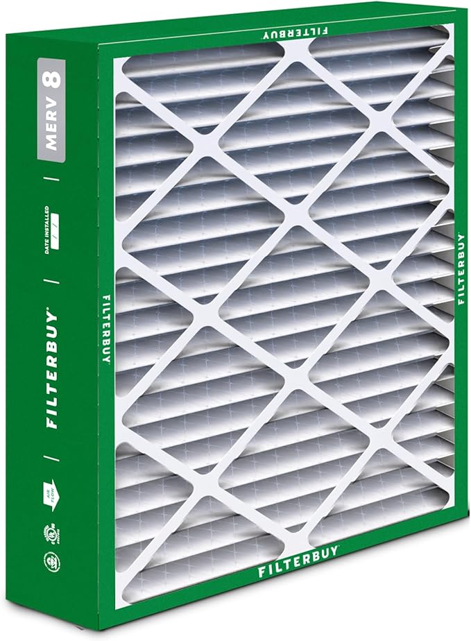 Filterbuy 20x23x5 Air Filter MERV 8 Essential Dust & Allergy Defense, Pleated