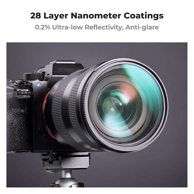 K&F CONCEPT 82mm Black Diffusion 1/4 Filter Mist Cinematic Effect Filter