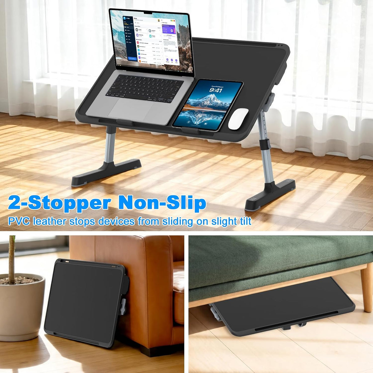 Adjustable Lap Desk, XXL-Large Foldable Bed Table Tray for Adults