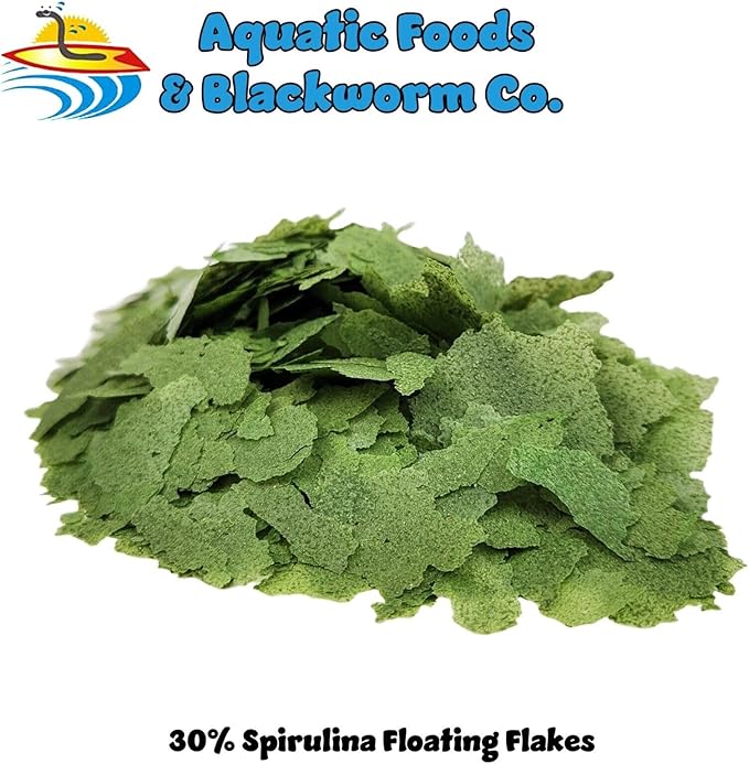 Aquatic Foods Inc. 30% Spirulina Premium Flakes for African Cichlids, All Central and South American Cichlids, Koi, Pond Fish, All Community Tropical Fish...WL…1-lb Poly Bag