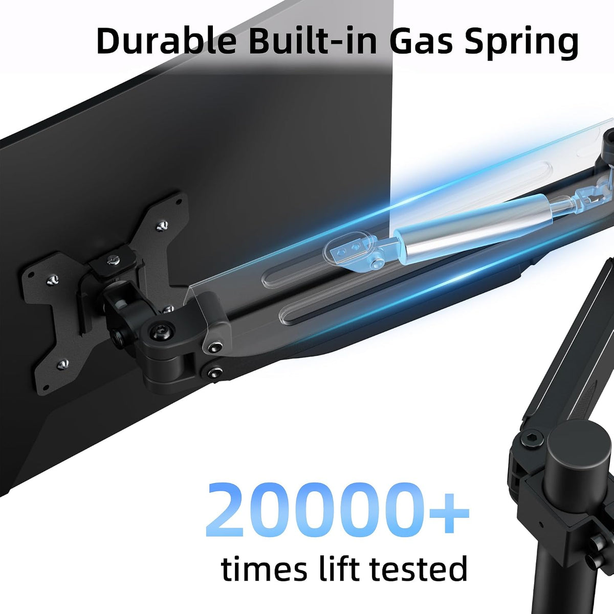 Suptek Dual Monitor Mount Stand-Height Adjustable Gas Spring Monitor Arm