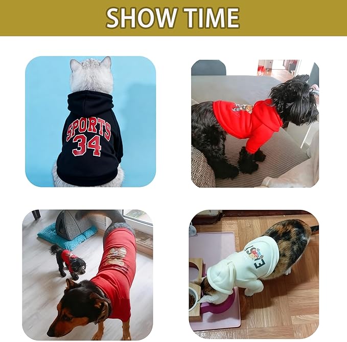 Custom Dog Hoodie, Personalized Sweatshirt with Photo Text Name Logo, Customized Hooded Sweater for Small Medium Large Dogs & Cats (Yellow, Large)