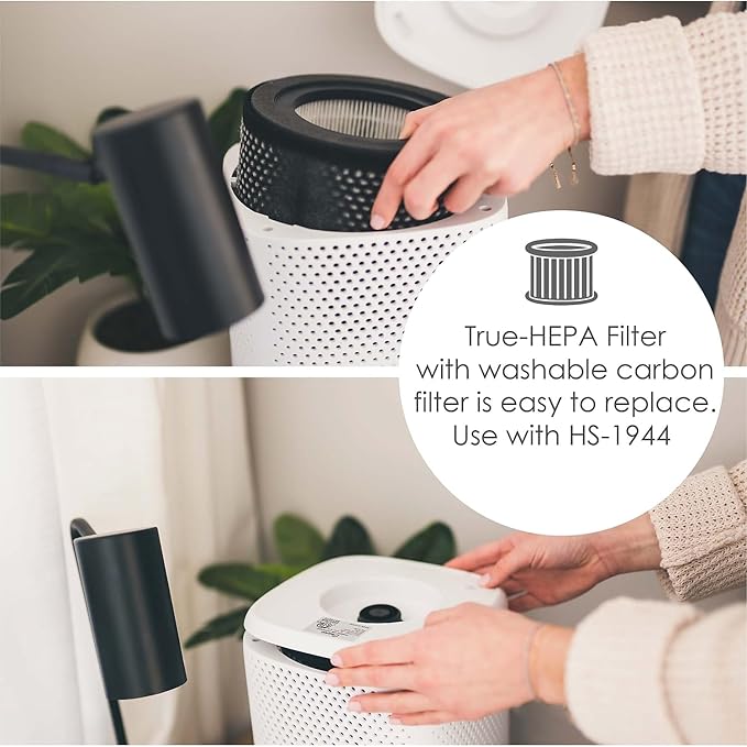 Crane Air Purifier with True HEPA Filter, UV Light, 250 Sq Feet Coverage