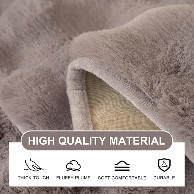 Couch Covers For Dogs,Funny Fuzzy Pet Couch Cover,Plush Solid Colour Non-Slip Couch Cover,Big Dog Bed Blanket, Washable Soft Plush Throw Protector For Bed Couch Car Sofa (27.56x70.87in, Dark Grey)