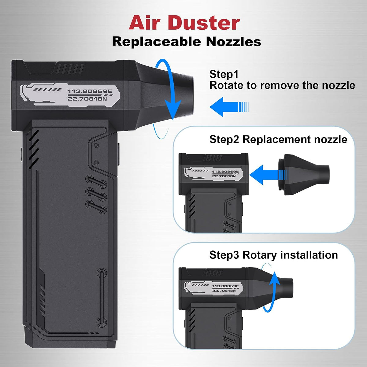 Compressed Air Duster,180,000RPM High Speed brushless Motor Mini Blower