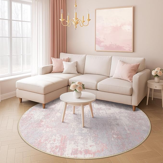 RELEANY Washable Area Rugs 6ft Non-Slip Modern Abstract Soft