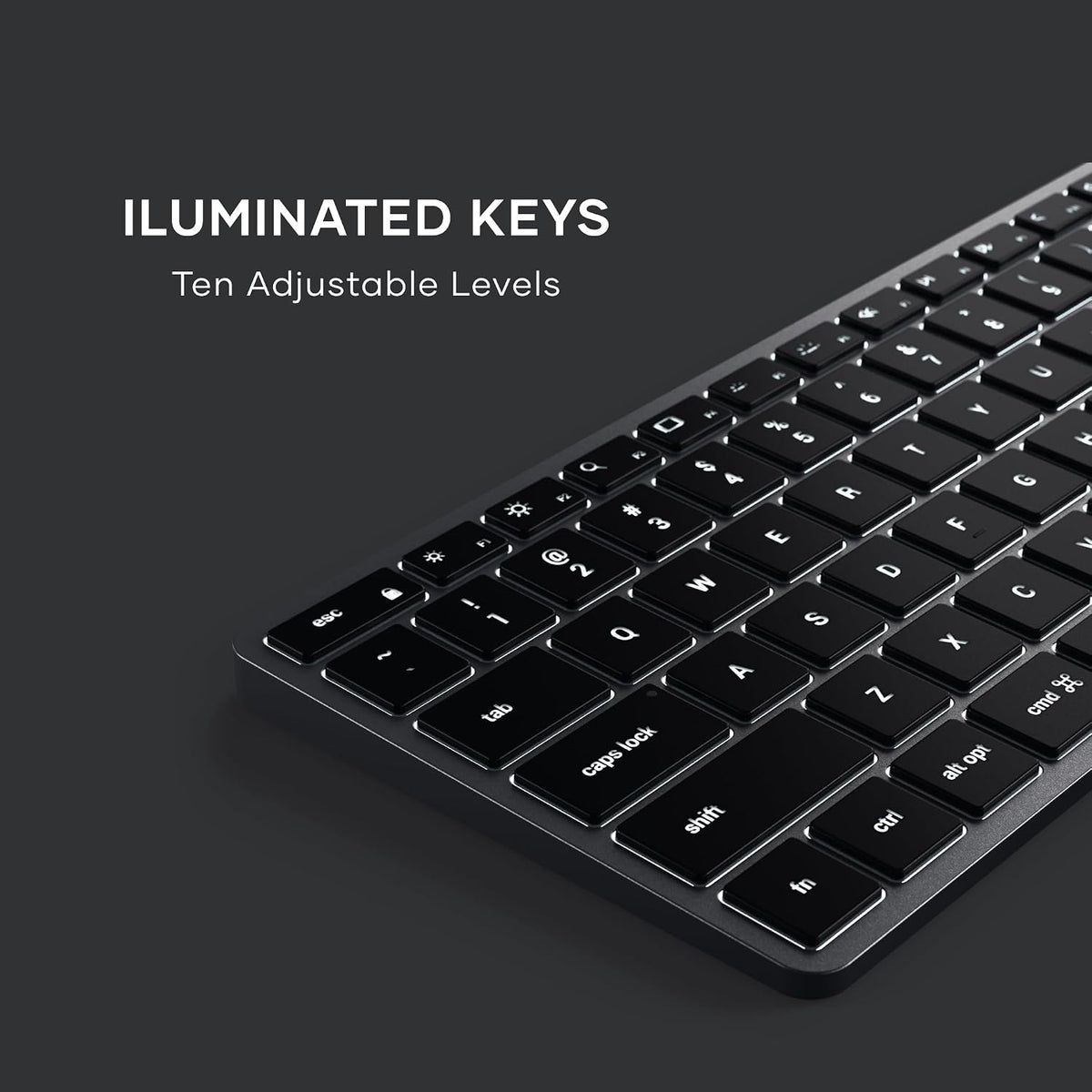 Satechi Slim X2 Bluetooth Backlit Keyboard, Multi-Device Sync, Space Gray