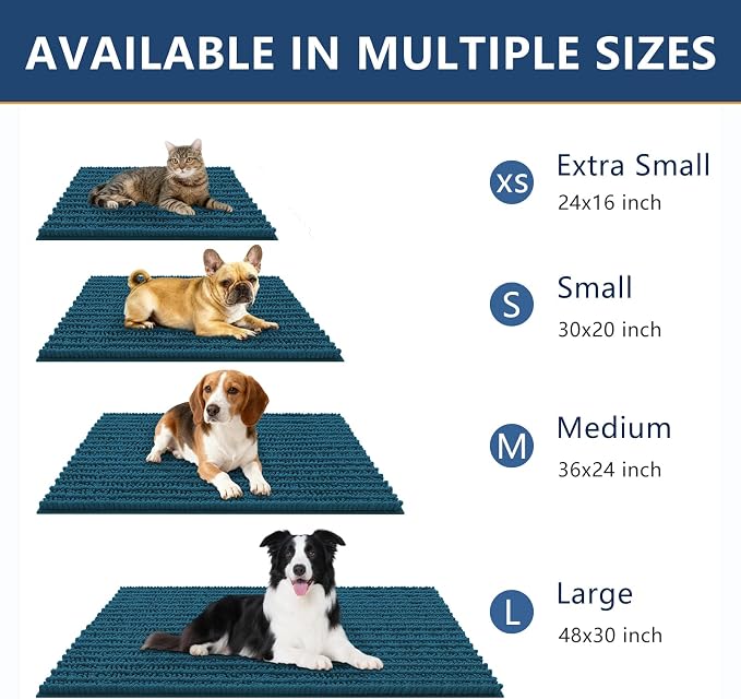 Smiry Dog Door Mat for Muddy Paws 59x24, Absorbent Dirt Trapper, Non-Slip