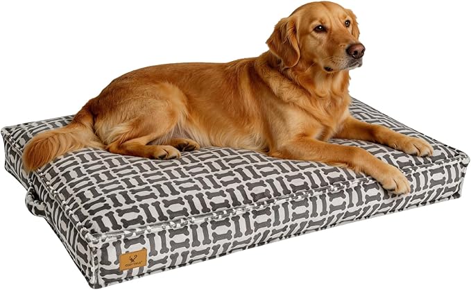 Dog Bed with Easy-Grip Handle - Shredded Memory Foam Pet Bed, Removable & Machine Washable Cover, Non-Slip Bottom, Choose from Cooling Linen or Warm Flannel Style for Dogs & Cats(Small