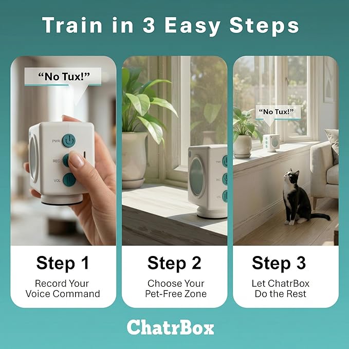 Humane Smart Pet Training Device – Motion-Activated Voice Guidance for Immediate Behavior Control, Works Automatically When You’re Not Home (No Shock, No Collar, No Spray)