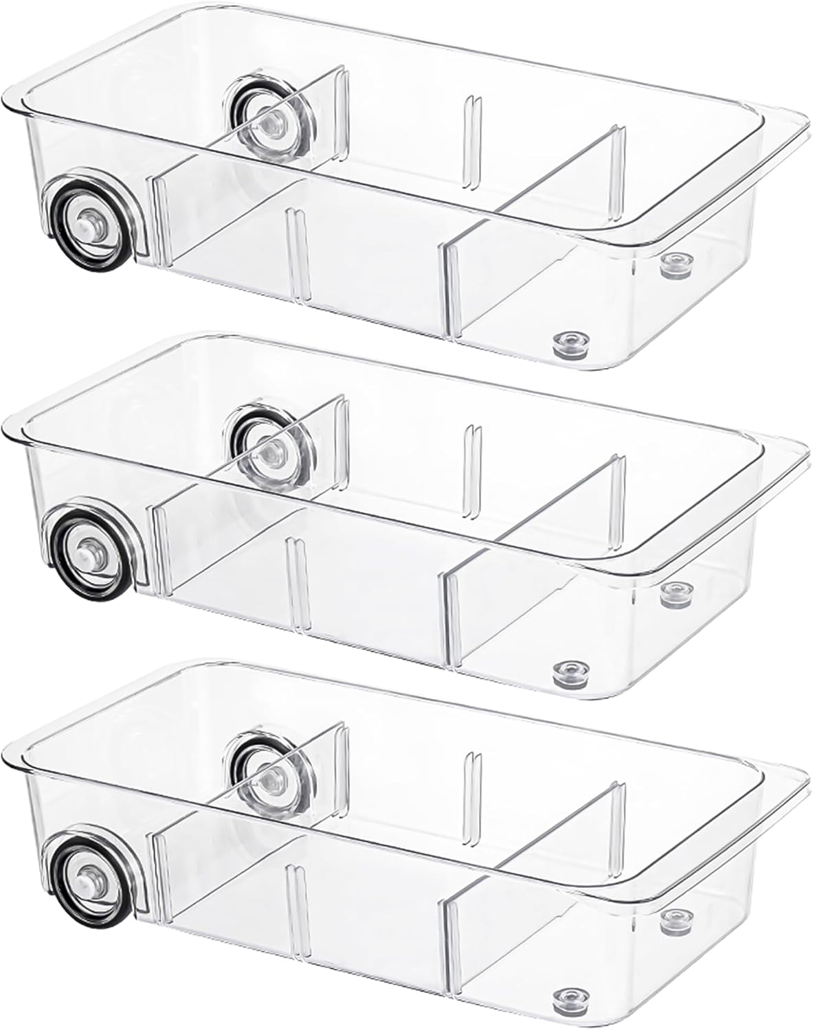 LXLXXL Fridge Organizer and Storage Drawer Rolling Refrigerator Bins,3 Pack