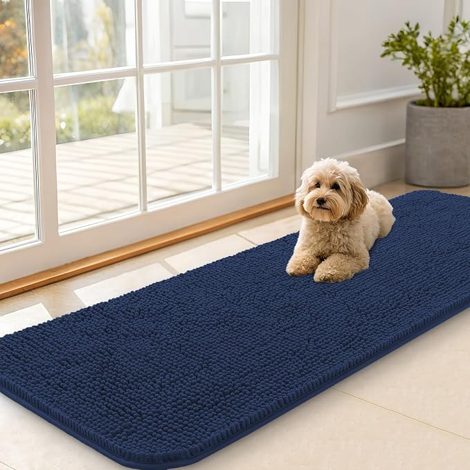 OLANLY Dog Door Mat for Muddy Paws 59x20, Absorbs Moisture and Dirt, Absorbent