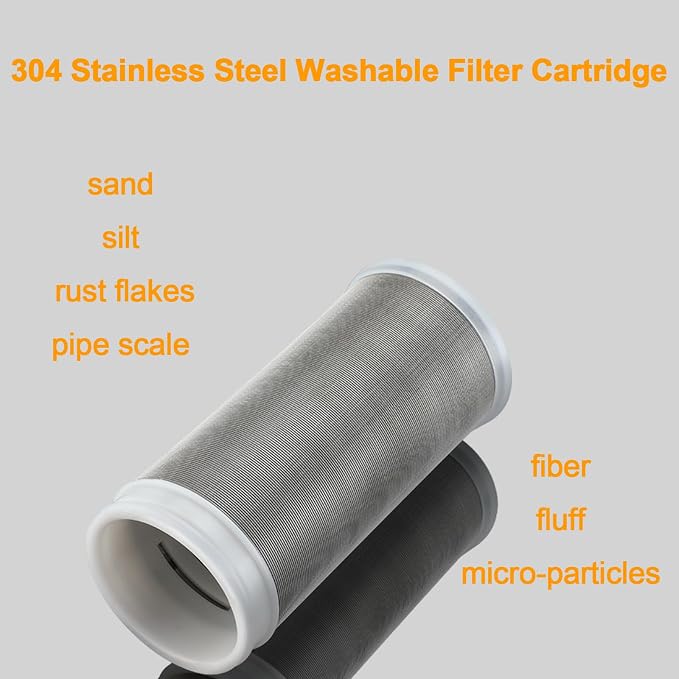 40 Micron Brass Sediment Filter, Inline Spin Down Sediment Water Filter
