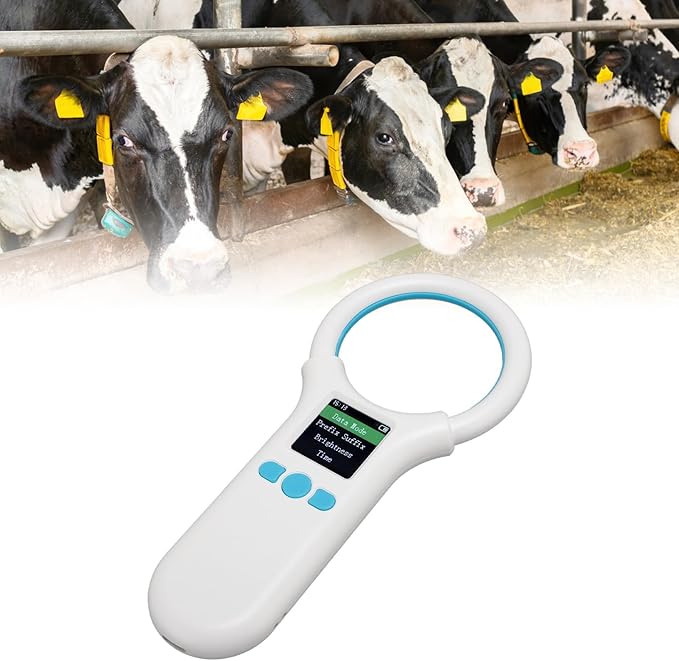 Diyeeni Pet Microchip Scanner, Rechargeable Dog Microchip Reader Support EMID FDX B (ISO 11784/11785) 134.2kHz/125kHz 15/10 Digits, 500 Data Storage, 1.44 inch TFT LCD Screen
