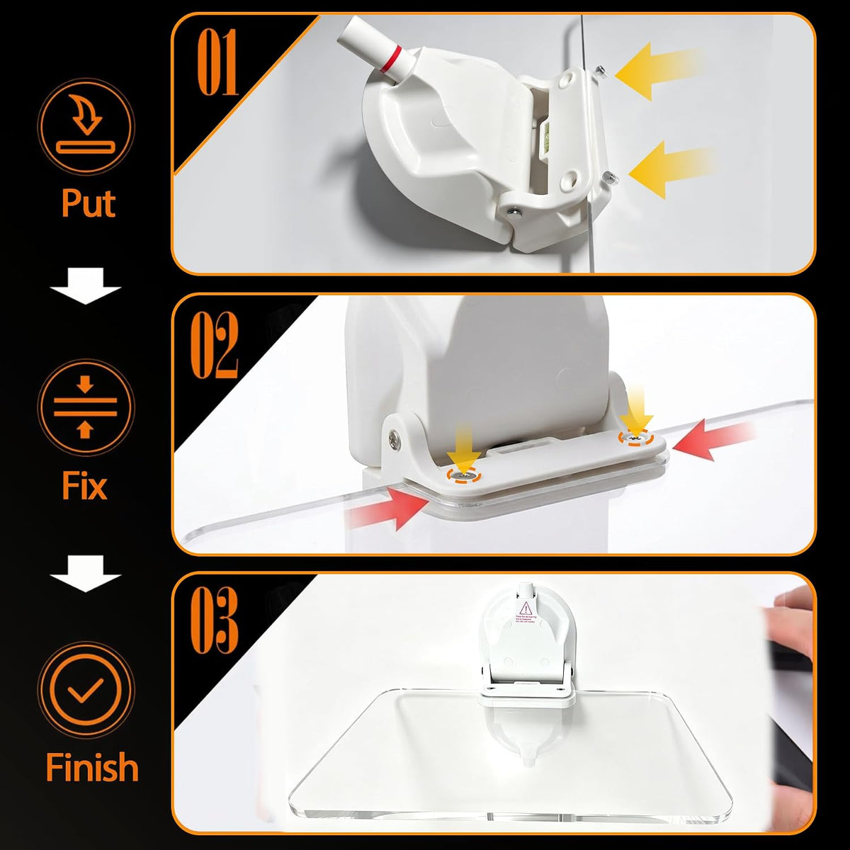 Suction Cup Foldable Shelf, No Trace Wall Mounted Floating Shelf