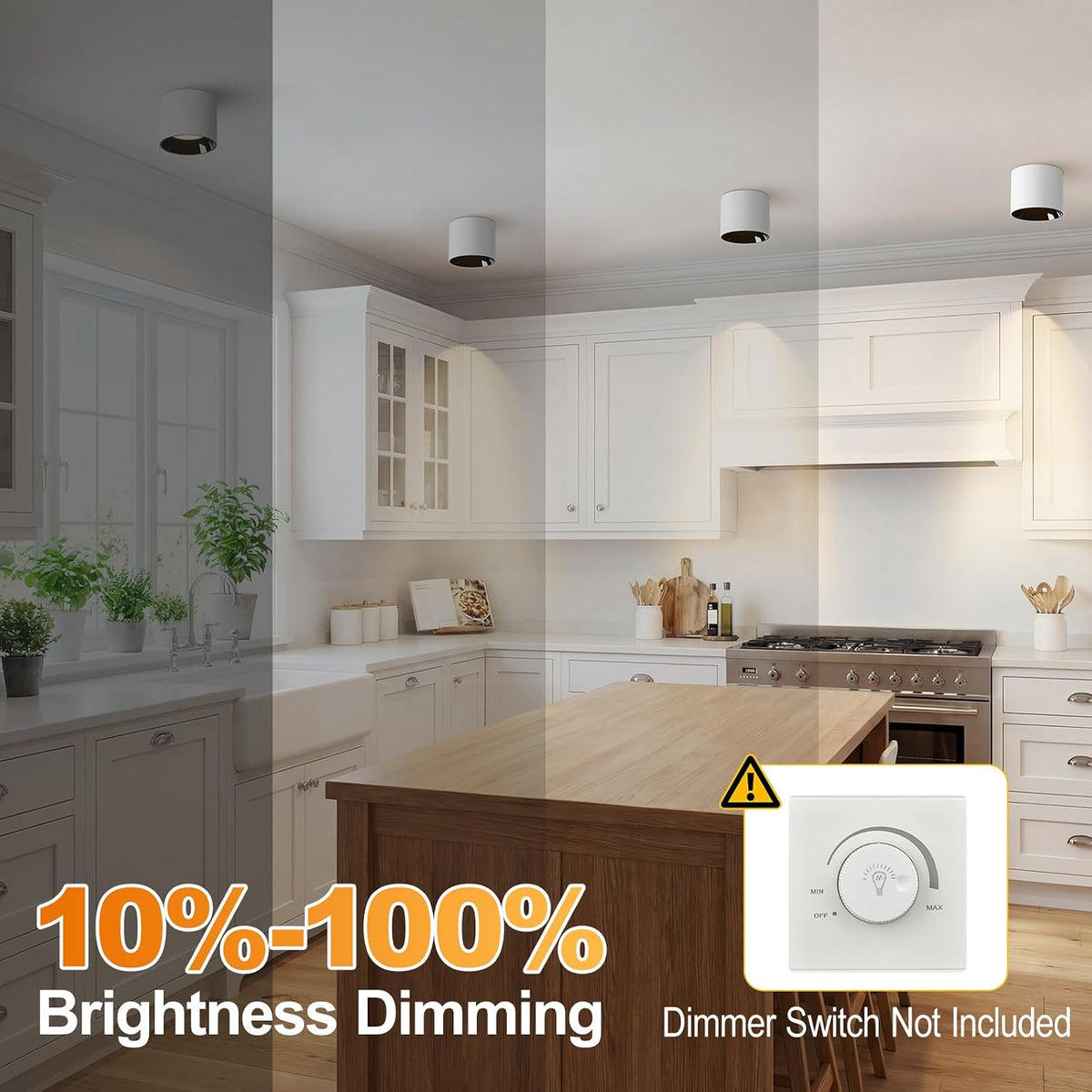 Flush Mount Ceiling Light Fixture, 3 Pack LED White Cylinder Lights
