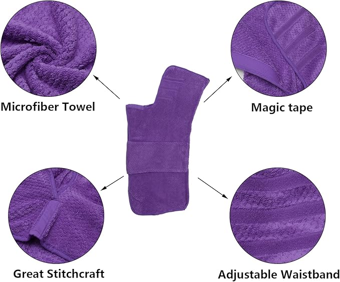 Geyecete Pineapple Grid Fast Drying Super Absorbent Dog Cat Bath Robe Towel - Purple, XL