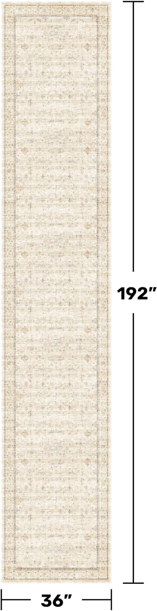 Light Beige 3x16 Long Hallway Runner Rug, Non Slip Farmhouse Kitchen Rugs