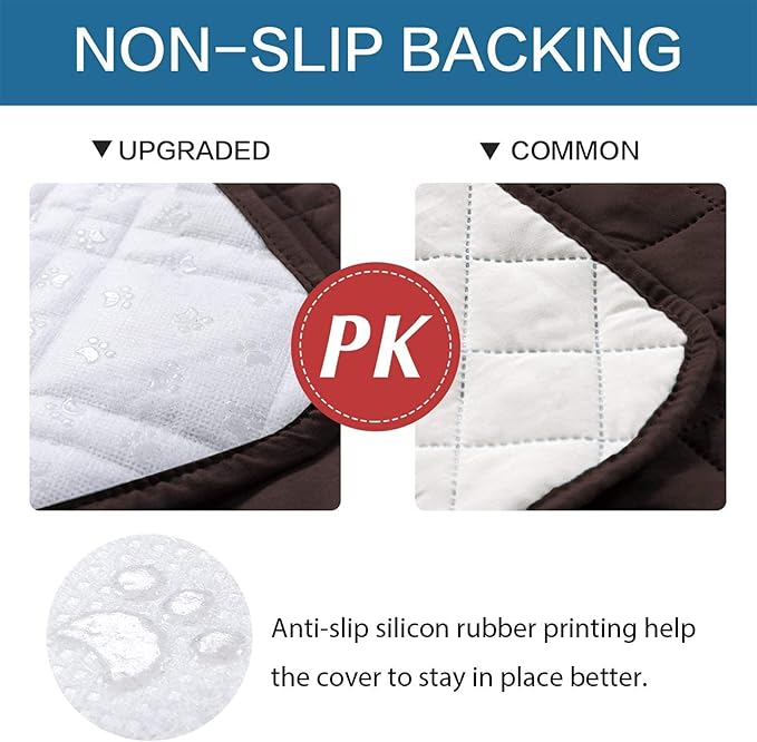 Waterproof Dog Bed Covers for Couch Protection, Water-Resistant Soft Dog Pet Blanket Anti-Slip Dog Blanket for Bed, for Furniture Bed Couch Sofa (Brown,52x82inch)