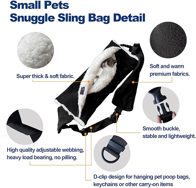 Adjustable Fluffy Bearded Dragon Sling Carrier Bag, Reptile Carrier with Leash Harness Lizard Cage Accessories for Small Animal, Kitty, Ferrets, Squirrel, Hamsters,Parrot (Caramel)