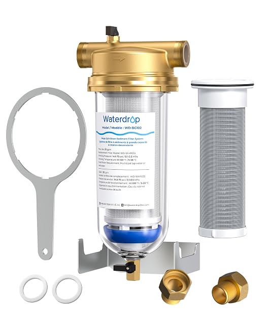 Waterdrop Mega Spin Down Sediment Filter, Upgraded Reusable Backwash Whole