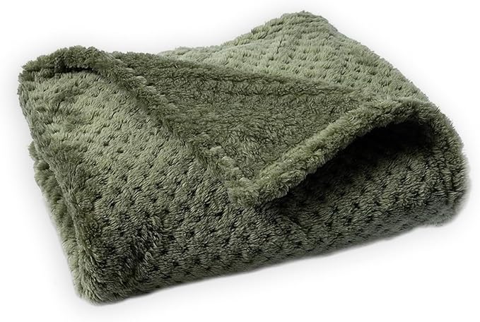 Pet Blanket Warm Soft Dog Blankets Washable Cat Throw Blankets Sofa Bed Couch Furniture Protector Cover for Small Medium Large Dogs Cats, Green, 39" x 47"