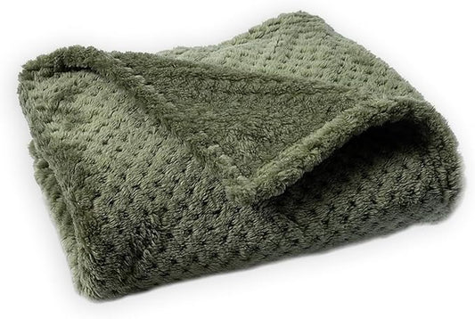 Pet Blanket Warm Soft Dog Blankets Washable Cat Throw Blankets Sofa Bed Couch Furniture Protector Cover for Small Medium Large Dogs Cats, Green, 20" x 28"