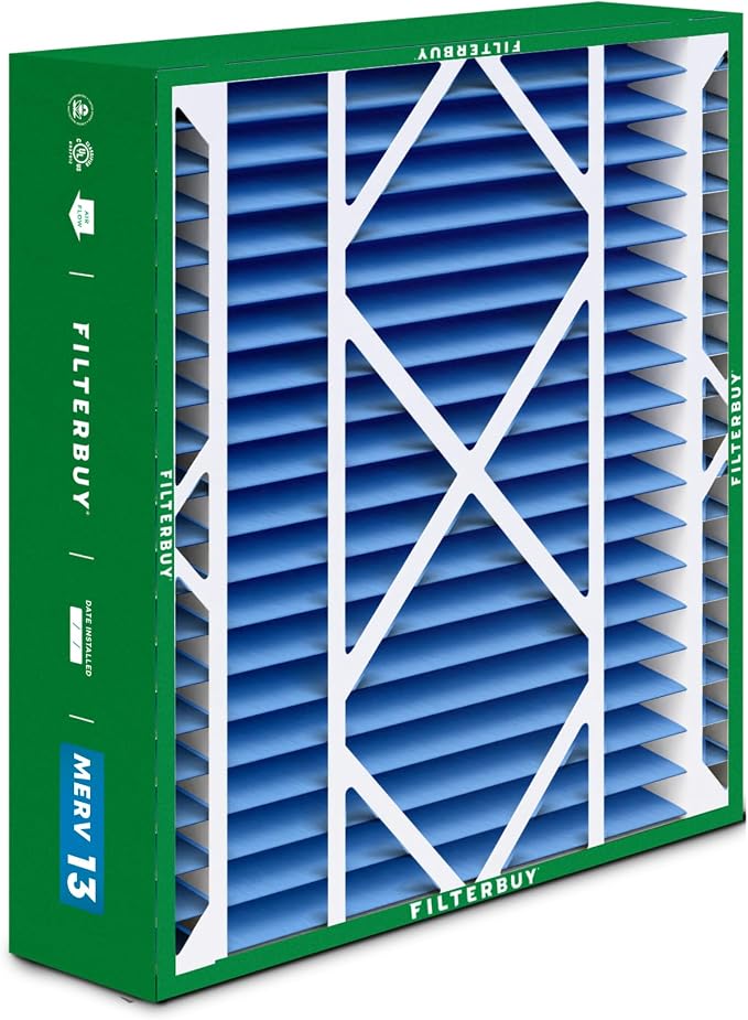 Filterbuy 21x24.5x5 Air Filter MERV 13 Optimal Smoke & Allergy Defense