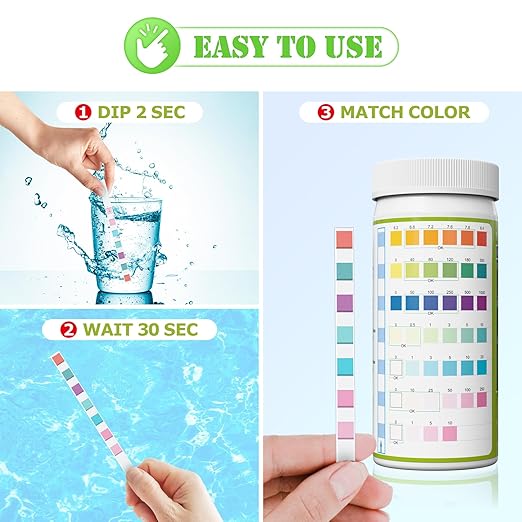 Aquarium Test Strips - Aquarium Water Test Kit - 150 Fish Tank Testing Strips for Freshwater - Pond Water Tester Kits - Rapid Accurate Easy to Test pH, Carbonate, Hardness, and More (7-Way)