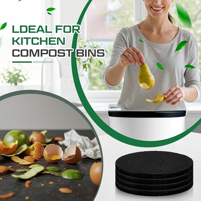 Pangda 4 Pack Oval-Shaped Charcoal Filters