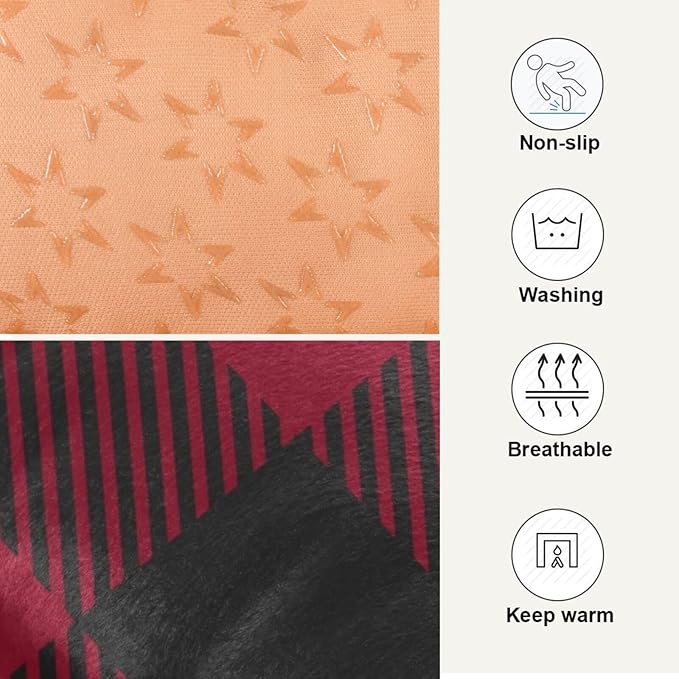 Red and Black Buffalo Plaid Christmas Pet Bed Cute Dog Bed Mat Absorbing Non Slip Pad Pet Sleeping Mat for Small, Medium, and Large Dogs Puppy Cat 24 in x 18 in