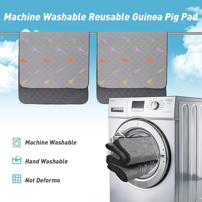 2Pcs Guinea Pig Cage Liners,Guinea Pig Fleece Cage Liners28''X56'' Super Absorbent Washable Pee Pads Reusable for Rabbit Hamster Chinchilla