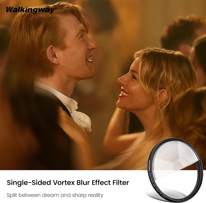 Walking Way 82mm Split Halo FX Prism Lens Filter, Rotating Half-Frame Blur &