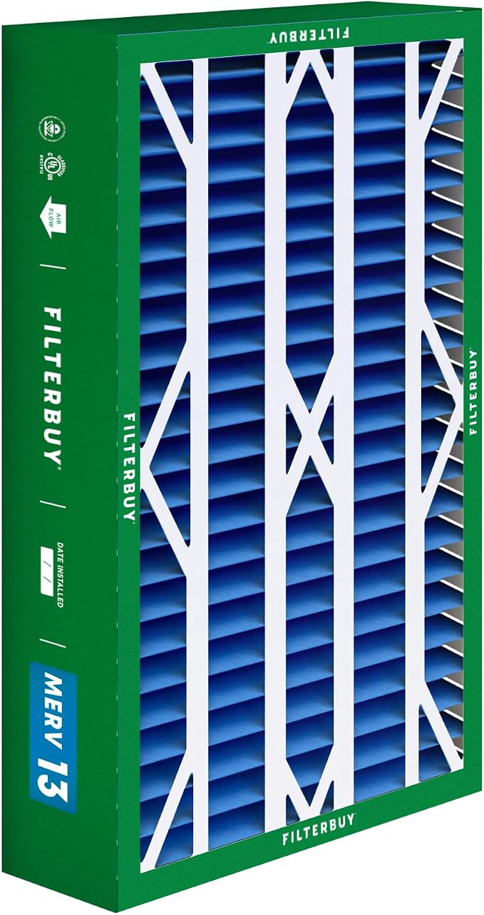 Filterbuy 16x26x5 Air Filter MERV 13 Optimal Smoke & Allergy Defense, Pleated