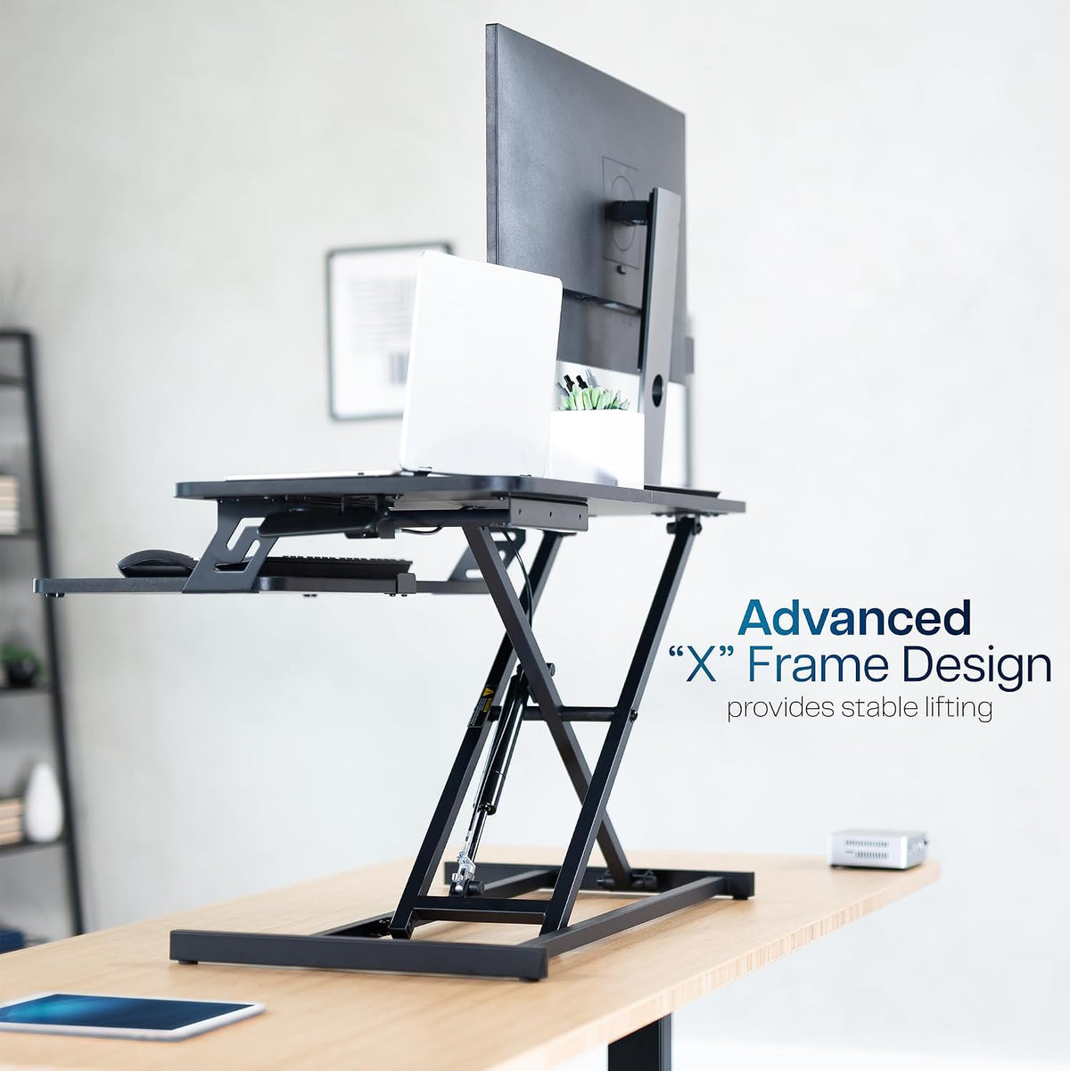 VIVO 32 in Standing Desk Riser, Height Adjustable Workstation