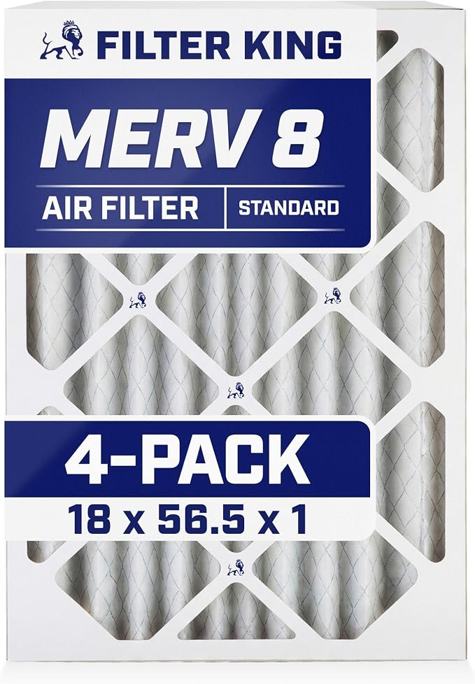 Filter King 18x56.5x1 Air Filter | 4-PACK | MERV 8 HVAC Pleated A/C Furnace