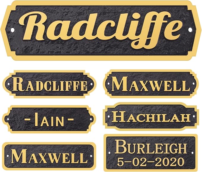 Acrylic Horse Stall Name Plate, 2.4" x 8" Personalized Stall Signs, UV Protected, Custom Pet Name Sign, All Weather Adhesive, Mounting (Gold, Style 1)