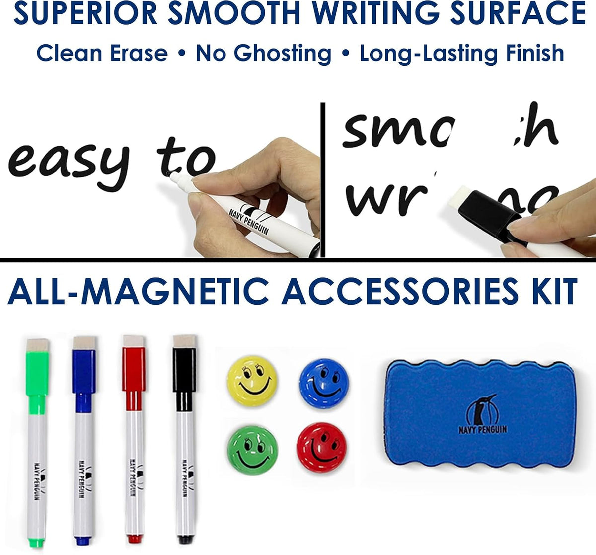 Whiteboard Set, 18x24 in Dry Erase Board, Magnetic White Board for Wall