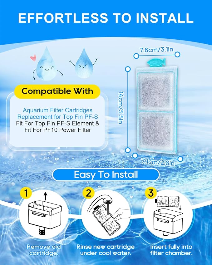 16 Pack Fish Tank Filters Compatible