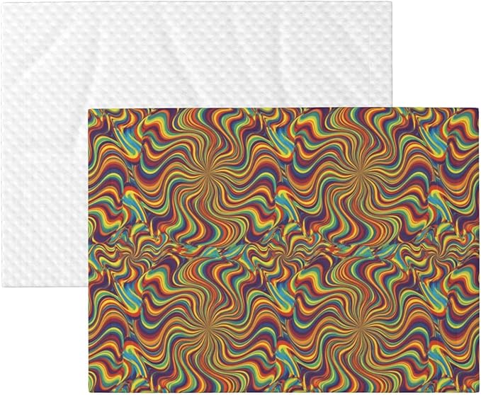 Reversible Pet Blanket for Sofa Protection Pet Comfort, Psychedelic Infinity, Double Sided Design with Cozy Nubby Nap Side and Durable Smooth Play Side