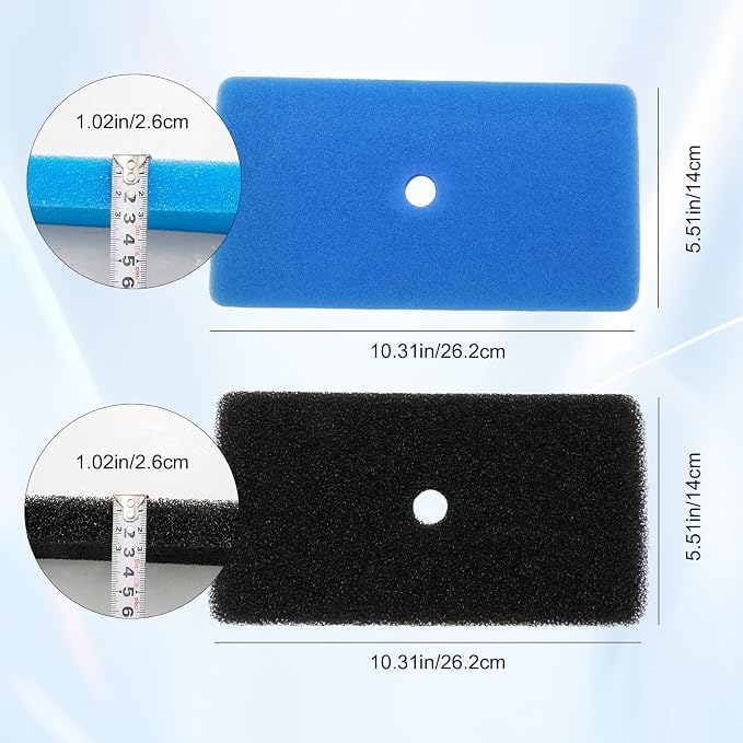 MDEOOSKY 4 Sets Pond Filter Sponge Pads, Coarse and Fine Filter Media