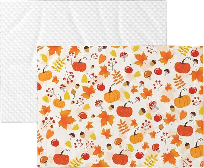 Fall Blanket for Dog Cat - Pumpkin Mushroom Throw Blanket 30x20 Halloween Autumn Pet Blanket for Couch Sofa Bed